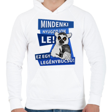 PRINTFASHION Mindenki nyugodjon le legénybúcsú - Férfi kapucnis pulóver - Fehér férfi pulóver, kardigán