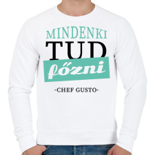 PRINTFASHION Mindenki tud főzni - idézet - Férfi pulóver - Fehér férfi pulóver, kardigán