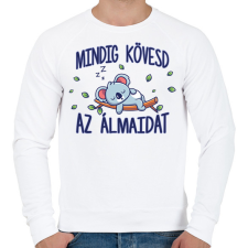 PRINTFASHION Mindig kövesd az álmaidat - Férfi pulóver - Fehér férfi pulóver, kardigán
