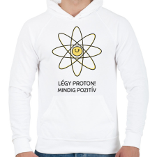 PRINTFASHION Mindig pozitív - Férfi kapucnis pulóver - Fehér férfi pulóver, kardigán