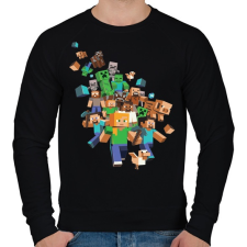 PRINTFASHION Minecraft #2 - Férfi pulóver - Fekete férfi pulóver, kardigán