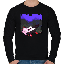 PRINTFASHION minecraft axolot (képregény stílus) - Férfi pulóver - Fekete férfi pulóver, kardigán