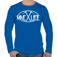 PRINTFASHION Minecraft - bányász élet - Férfi hosszú ujjú póló - Királykék férfi póló