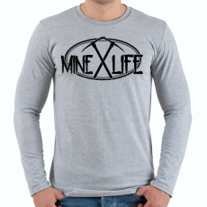PRINTFASHION Minecraft - bányász élet - Férfi hosszú ujjú póló - Sport szürke