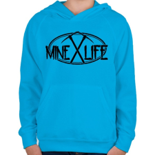 PRINTFASHION Minecraft - bányász élet - Gyerek kapucnis pulóver - Azúrkék gyerek pulóver, kardigán