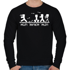 PRINTFASHION Minecraft bányász (fehér) - Férfi pulóver - Fekete