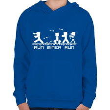 PRINTFASHION Minecraft bányász (fehér) - Gyerek kapucnis pulóver - Királykék gyerek pulóver, kardigán