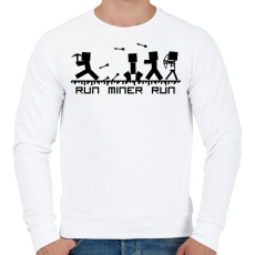 PRINTFASHION Minecraft bányász (fekete) - Férfi pulóver - Fehér
