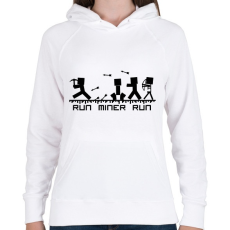 PRINTFASHION Minecraft bányász (fekete) - Női kapucnis pulóver - Fehér