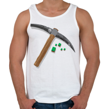 PRINTFASHION Minecraft bányász - Férfi atléta - Fehér atléta, trikó