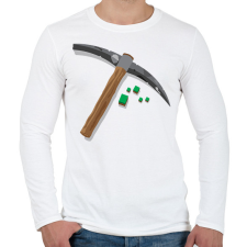 PRINTFASHION Minecraft bányász - Férfi hosszú ujjú póló - Fehér férfi póló