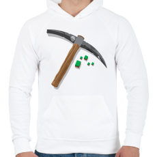 PRINTFASHION Minecraft bányász - Férfi kapucnis pulóver - Fehér