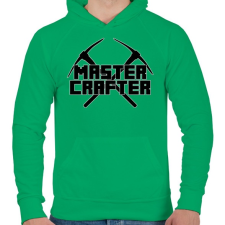 PRINTFASHION Minecraft bányász mester - Férfi kapucnis pulóver - Zöld férfi pulóver, kardigán