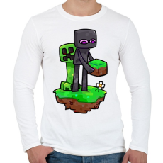 PRINTFASHION Minecraft barátok  - Férfi hosszú ujjú póló - Fehér