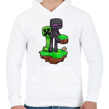 PRINTFASHION Minecraft barátok  - Férfi kapucnis pulóver - Fehér férfi pulóver, kardigán