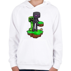 PRINTFASHION Minecraft barátok  - Gyerek kapucnis pulóver - Fehér