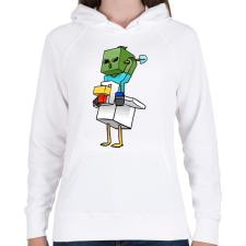 PRINTFASHION Minecraft bébi jockey - Női kapucnis pulóver - Fehér női pulóver, kardigán