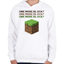 PRINTFASHION Minecraft Block - Gyerek kapucnis pulóver - Fehér gyerek pulóver, kardigán