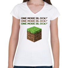 PRINTFASHION Minecraft Block - Női V-nyakú póló - Fehér