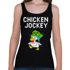 PRINTFASHION Minecraft- chicken jockey - Női atléta - Fekete
