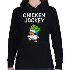 PRINTFASHION Minecraft- chicken jockey - Női kapucnis pulóver - Fekete női pulóver, kardigán