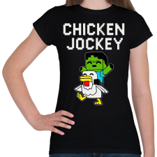 PRINTFASHION Minecraft- chicken jockey - Női póló - Fekete női póló