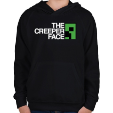 PRINTFASHION Minecraft - Creeper Face - Gyerek kapucnis pulóver - Fekete