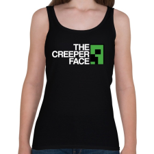 PRINTFASHION Minecraft - Creeper Face - Női atléta - Fekete női trikó