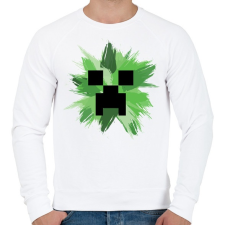 PRINTFASHION Minecraft Creeper - Férfi pulóver - Fehér férfi pulóver, kardigán