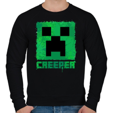 PRINTFASHION Minecraft Creeper - Férfi pulóver - Fekete