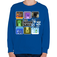 PRINTFASHION Minecraft Creeper - Gyerek pulóver - Királykék