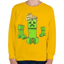 PRINTFASHION Minecraft creeper - Gyerek pulóver - Sárga gyerek pulóver, kardigán