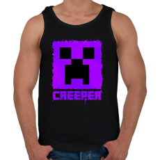 PRINTFASHION Minecraft creeper lila - Férfi atléta - Fekete