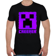 PRINTFASHION Minecraft creeper lila - Férfi póló - Fekete férfi póló