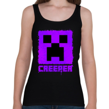 PRINTFASHION Minecraft creeper lila - Női atléta - Fekete női trikó