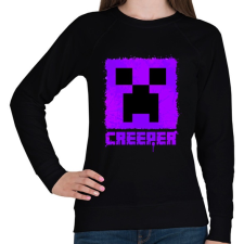PRINTFASHION Minecraft creeper lila - Női pulóver - Fekete női pulóver, kardigán
