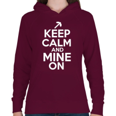 PRINTFASHION Minecraft - Csak nyugi és bányássz! - Női kapucnis pulóver - Bordó