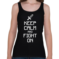 PRINTFASHION Minecraft - Csak nyugi és harcolj! - Női atléta - Fekete női trikó