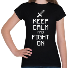 PRINTFASHION Minecraft - Csak nyugi és harcolj! - Női póló - Fekete női póló