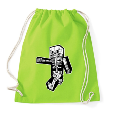 PRINTFASHION Minecraft csontváz - Sportzsák, Tornazsák - Limezöld tornazsák