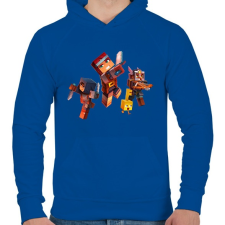 PRINTFASHION Minecraft Dungeons Karakterek - Férfi kapucnis pulóver - Királykék férfi pulóver, kardigán