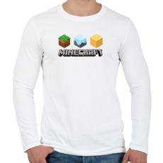 PRINTFASHION Minecraft felirat - Férfi hosszú ujjú póló - Fehér