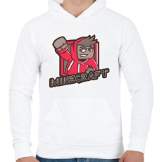 PRINTFASHION MINECRAFT - Férfi kapucnis pulóver - Fehér