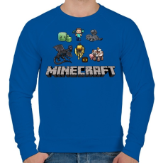 PRINTFASHION Minecraft - Férfi pulóver - Királykék