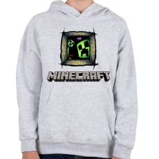PRINTFASHION Minecraft - Gyerek kapucnis pulóver - Sport szürke