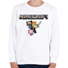 PRINTFASHION Minecraft - Gyerek pulóver - Fehér