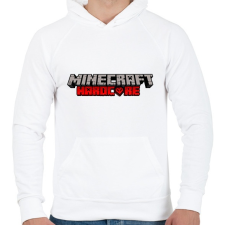 PRINTFASHION Minecraft Hardcore - Férfi kapucnis pulóver - Fehér férfi pulóver, kardigán