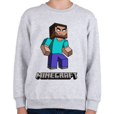 PRINTFASHION Minecraft - Herobrine - Gyerek pulóver - Sport szürke gyerek pulóver, kardigán