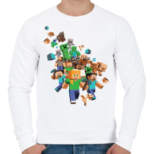 PRINTFASHION Minecraft karakterek - Férfi pulóver - Fehér férfi pulóver, kardigán