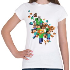 PRINTFASHION Minecraft karakterek - Női póló - Fehér